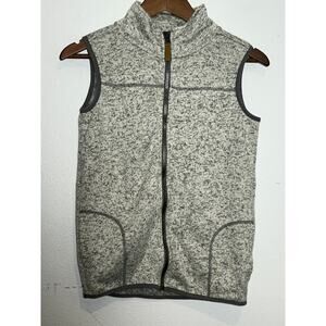 Carter's Kid Gray and White Fleece Zip Up Vest Size 14